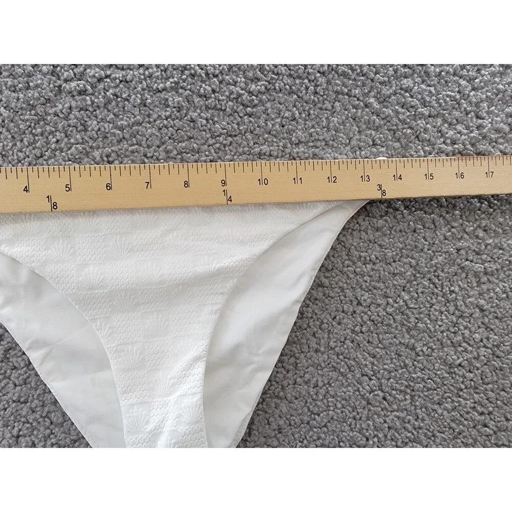 L*Space Camacho Classic Bikini Bottom Women's M White Elastic Waist Pull On